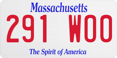 MA license plate 291WO0