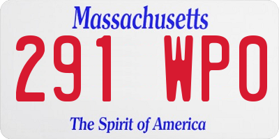 MA license plate 291WP0
