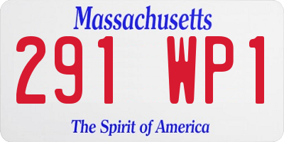 MA license plate 291WP1
