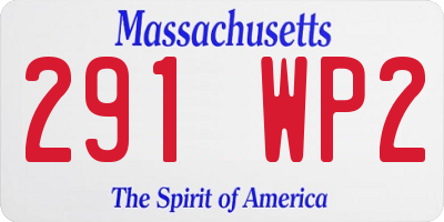 MA license plate 291WP2
