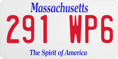 MA license plate 291WP6