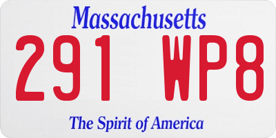 MA license plate 291WP8
