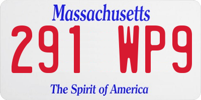 MA license plate 291WP9