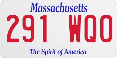 MA license plate 291WQ0