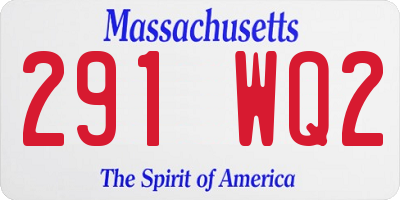 MA license plate 291WQ2