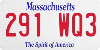 MA license plate 291WQ3