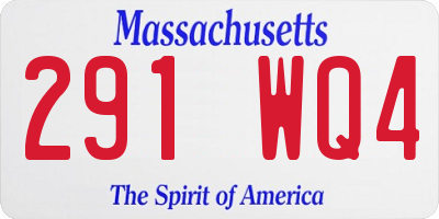 MA license plate 291WQ4