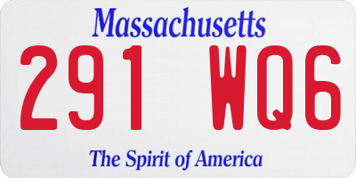 MA license plate 291WQ6