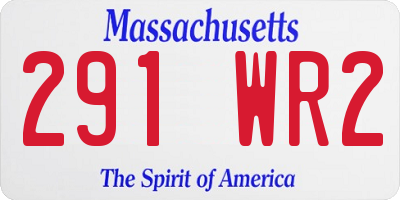 MA license plate 291WR2