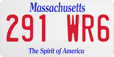 MA license plate 291WR6