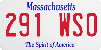 MA license plate 291WS0