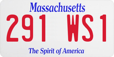 MA license plate 291WS1
