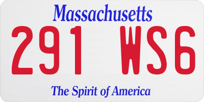 MA license plate 291WS6