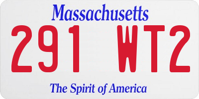 MA license plate 291WT2