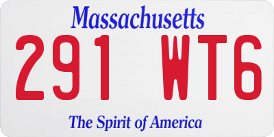 MA license plate 291WT6