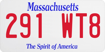 MA license plate 291WT8