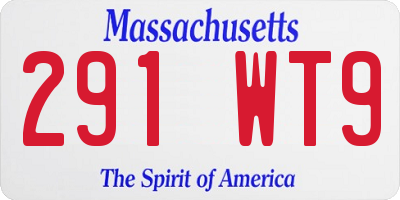 MA license plate 291WT9
