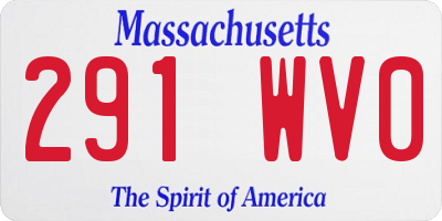 MA license plate 291WV0