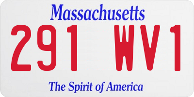 MA license plate 291WV1