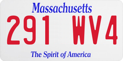 MA license plate 291WV4