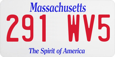 MA license plate 291WV5