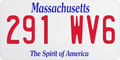 MA license plate 291WV6