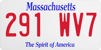 MA license plate 291WV7