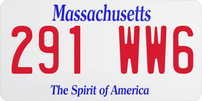 MA license plate 291WW6