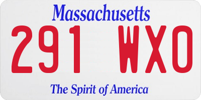 MA license plate 291WX0