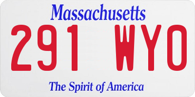 MA license plate 291WY0
