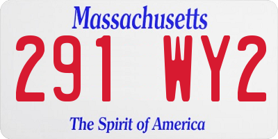 MA license plate 291WY2