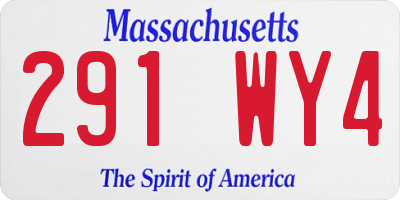 MA license plate 291WY4