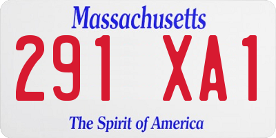 MA license plate 291XA1