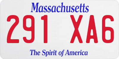 MA license plate 291XA6