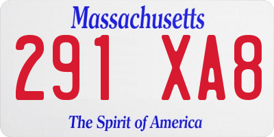MA license plate 291XA8