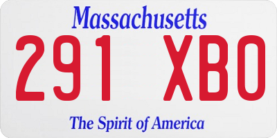 MA license plate 291XB0