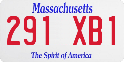 MA license plate 291XB1