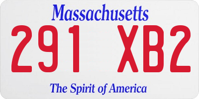 MA license plate 291XB2