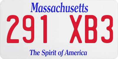 MA license plate 291XB3
