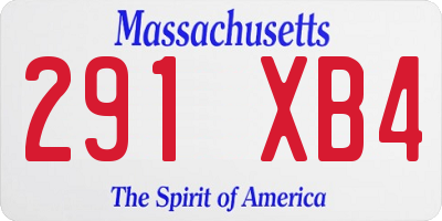 MA license plate 291XB4