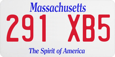 MA license plate 291XB5