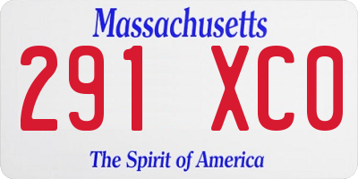 MA license plate 291XC0