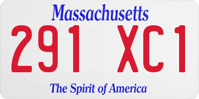 MA license plate 291XC1