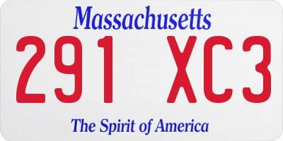 MA license plate 291XC3