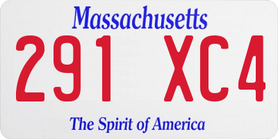 MA license plate 291XC4