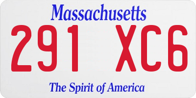 MA license plate 291XC6
