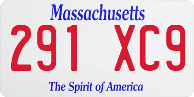 MA license plate 291XC9