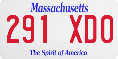 MA license plate 291XD0