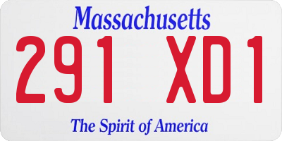 MA license plate 291XD1