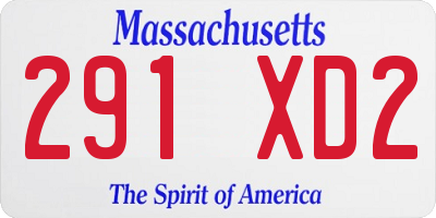 MA license plate 291XD2
